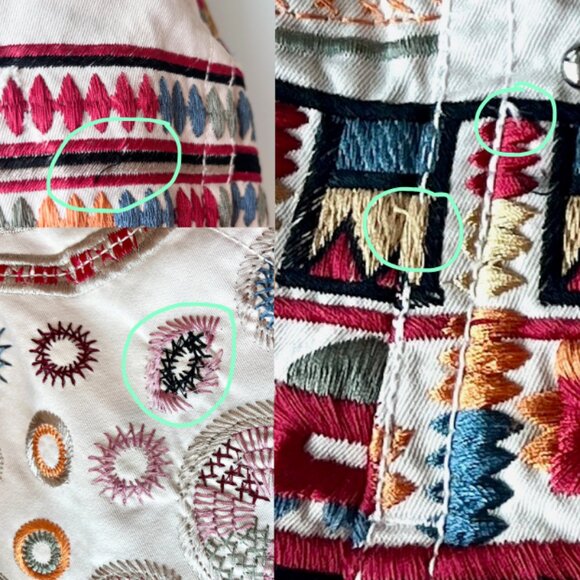 $635 Firm Vintage Y2k Johnny Was Embroidered Jacket Studded Biya Two Ten Ten … - Picture 15 of 16